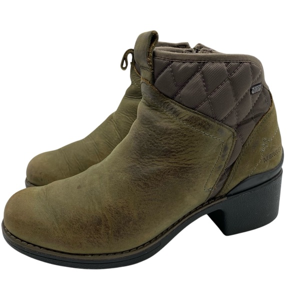 Merrell Shoes - Merrell Womens Shoes Chateau II Mid Boots Sz 7 Green Leather Ankle Waterproof